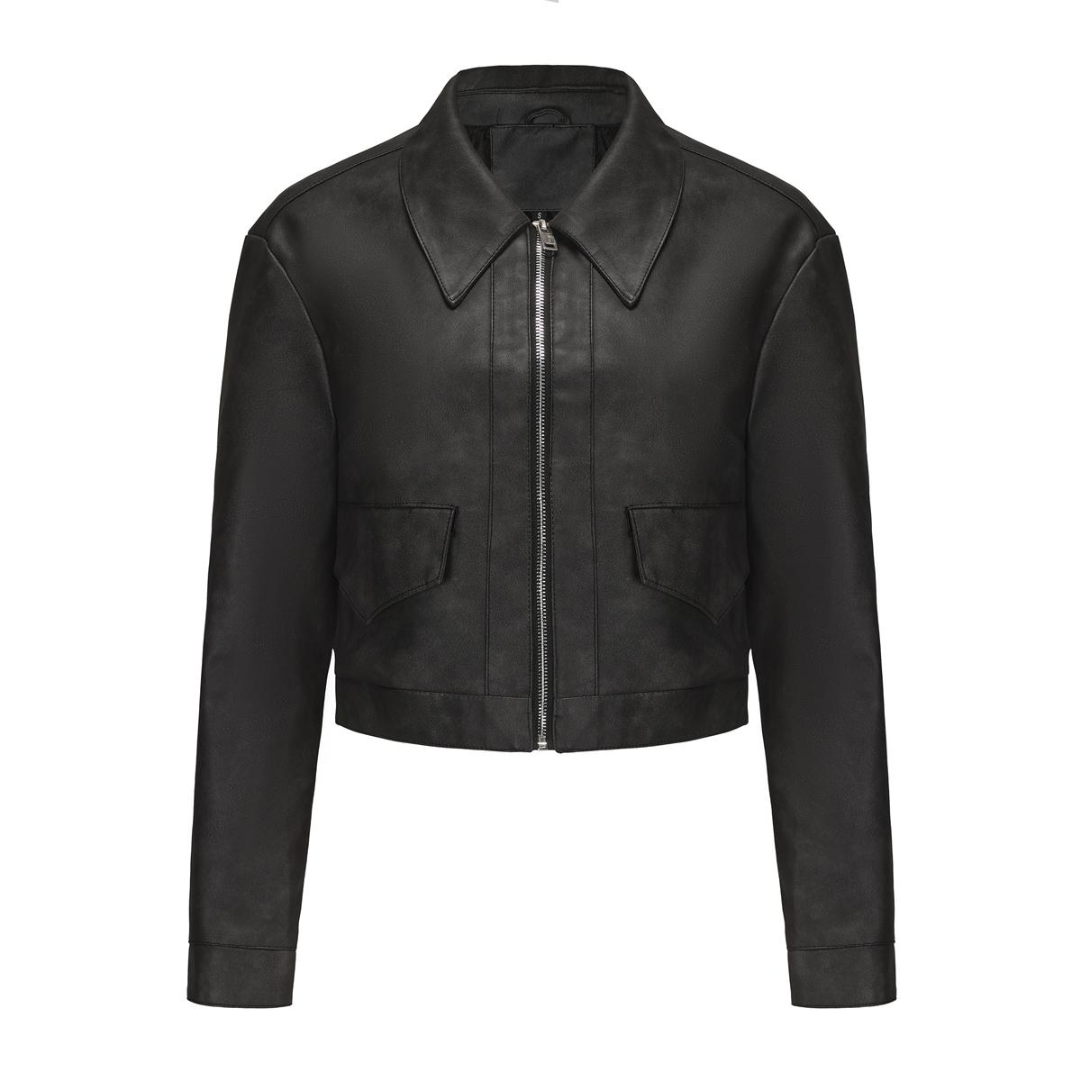 

Куртки из искусственной кожи для женщин, тонкий укороченный топ, короткая куртка, пальто на молнии с длинными рукавами и лацканами, повседневная стильная верхняя одежда 2XL