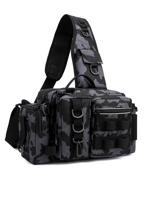 Fishing Gear Bag: Versatile Large-Capacity Bag for Lure, Waist, Shoulder, Crossbody, Rod, and Bait Box Storage.