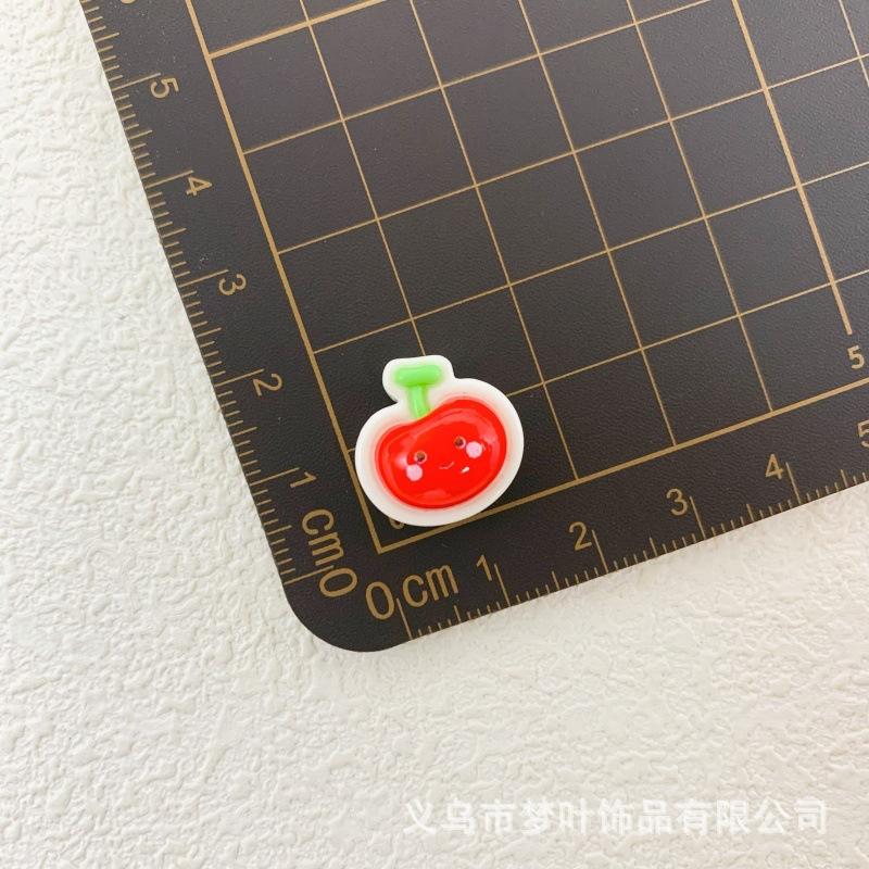 Mini Simulation Red Cherry Fruit Resin Accessories DIY Cream Glue Headband Hair Clip Stationery Patch