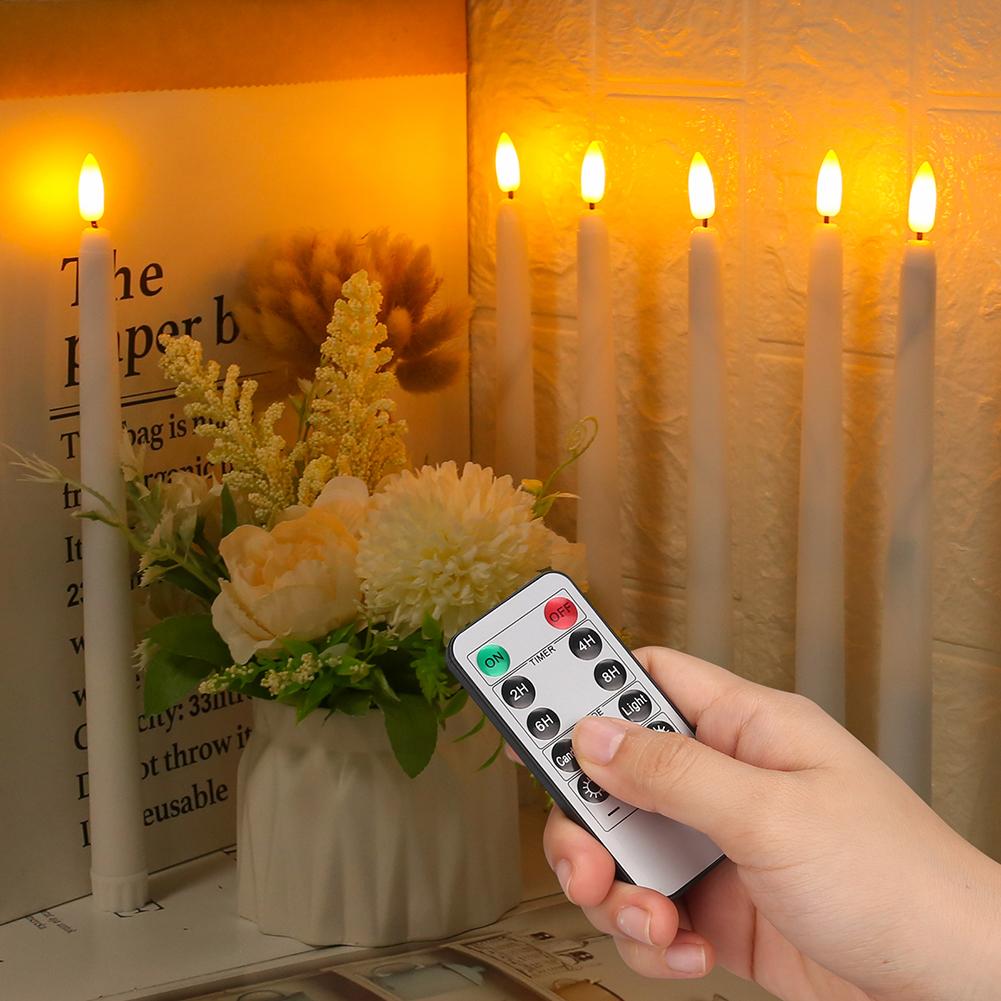 Flameless Taper Candles with Remote Battery Operated Flickering Wick LED Candle for Wedding Christmas Holiday Party Home Decor