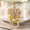 Keychain Pendant Sparkling Rhinestones Inlaid Goat Design Key Holder with Lobster Clasp Lightweight Car Hangers Decorative Pendant