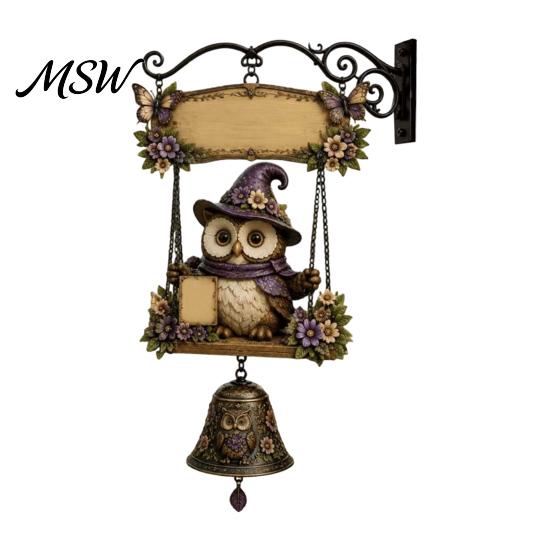 Cartello di Benvenuto Personalizzabile con Gnomo da Giardino e Campanella, Campanello da Porta Appeso per Esterno, Campanelle Eoliche con Numero Civico Uniche per Decorazioni di Patio, Casa, Portico, Cortile Campanella