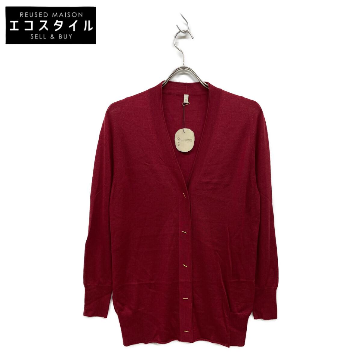 

TOYOBOSHI Azuki NAEBA-STH cashmere silk 09IT-CS0003 knit cardigan tops F Deep redUsed