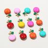20pcs 11x8mm Stainless Steel Enamel Fruit Cherry Apple Charms Pendant for Earrings Necklace Bracelet DIY Jewelry Accessories