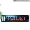 2D Flat 1pc, Metal Sign, Design Featuring a Vintage Metal 'Toilet' 15.7×3.94inch Sign with an Outline - Perfect for Rustic Floral Farmhouse Wall