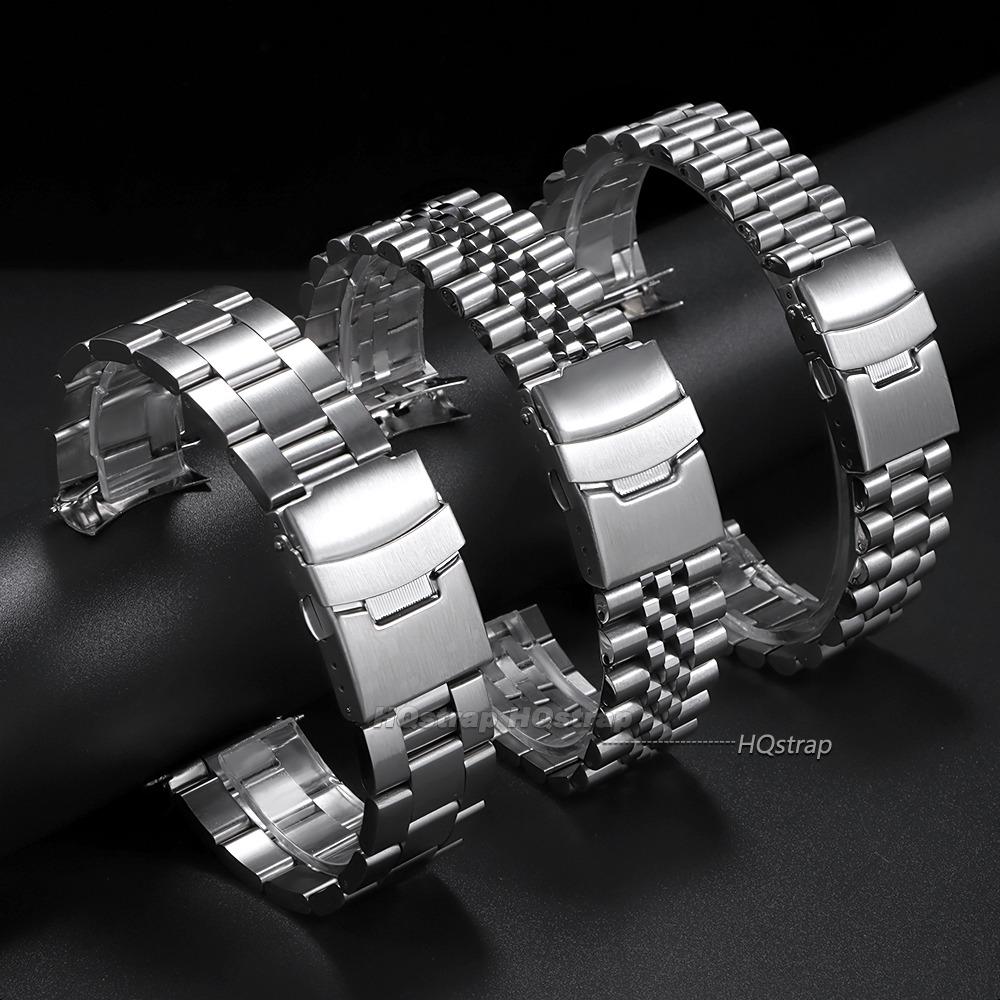 Solidna Stalowa Bransoleta do Zegarka Seiko Luksusowa z Zakrzywionym Końcem Pasek do Zegarka Oyster 20mm 22mm Pasek do Zegarka Jubilee Akcesorium