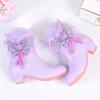 Girls Princess Boots High Heel Bowknot Plush Warm Children's Mid-calf Boots