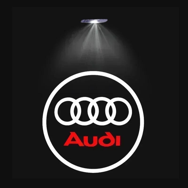 2Pcs Led Logo light Welcome Light HD For AUDI line S3 S4 RS S6 S5 S7 S8 A3 A4 A5 A6 A7 Q3 Q7 quattro Projector Shadow Ghost Lamp