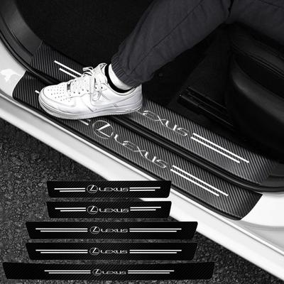 Car Door Carbon Fiber Sill Protector Stickers For RX330 IS250 Ct200h ES300h RX350 IS300h NX300h RX400h ES350 GS300 UX LX