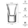 6pcs 30ml Shot Glass Set Heavy Base Clear Double Whisky Brandy Vodka Rum Tequila Glass Cup Bar Party Wine Glasses Creative Gifts