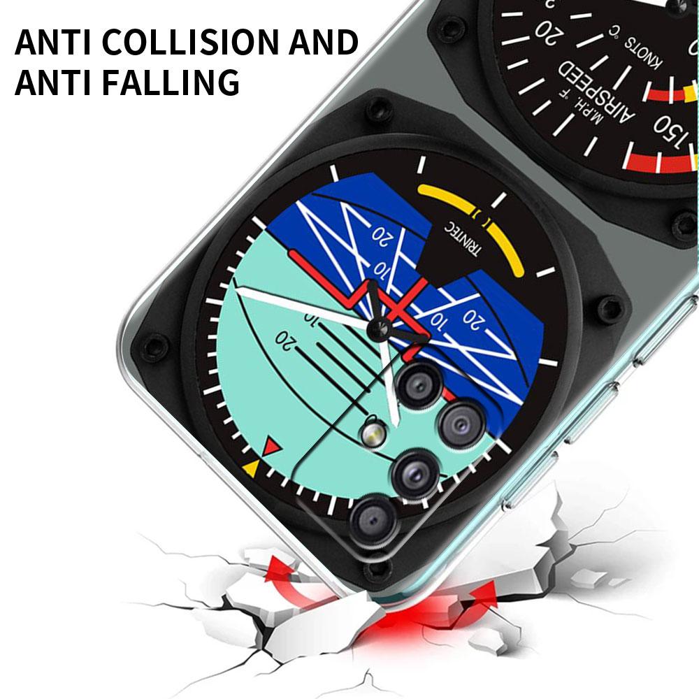Aviation Aeroplane Helicopter Cockpit Instrument Clear Case For Samsung Galaxy A52 A12 A51 A32 A21s A71 A32 A22 AA50 Phone Cover