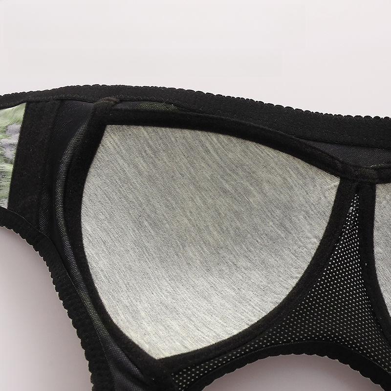 Sexy BH für Frauen Anti-Hänge Leopardendruck Anti-Blendung Übergröße Gesammelter BH Anti-Hänge Ohne Bügel Dünner BH