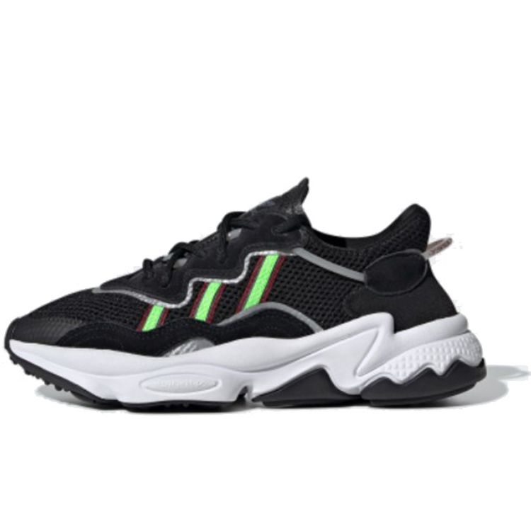 

Adidas Ozweego J Black Solar Green Детские кроссовки Core-Black Onix EE7772