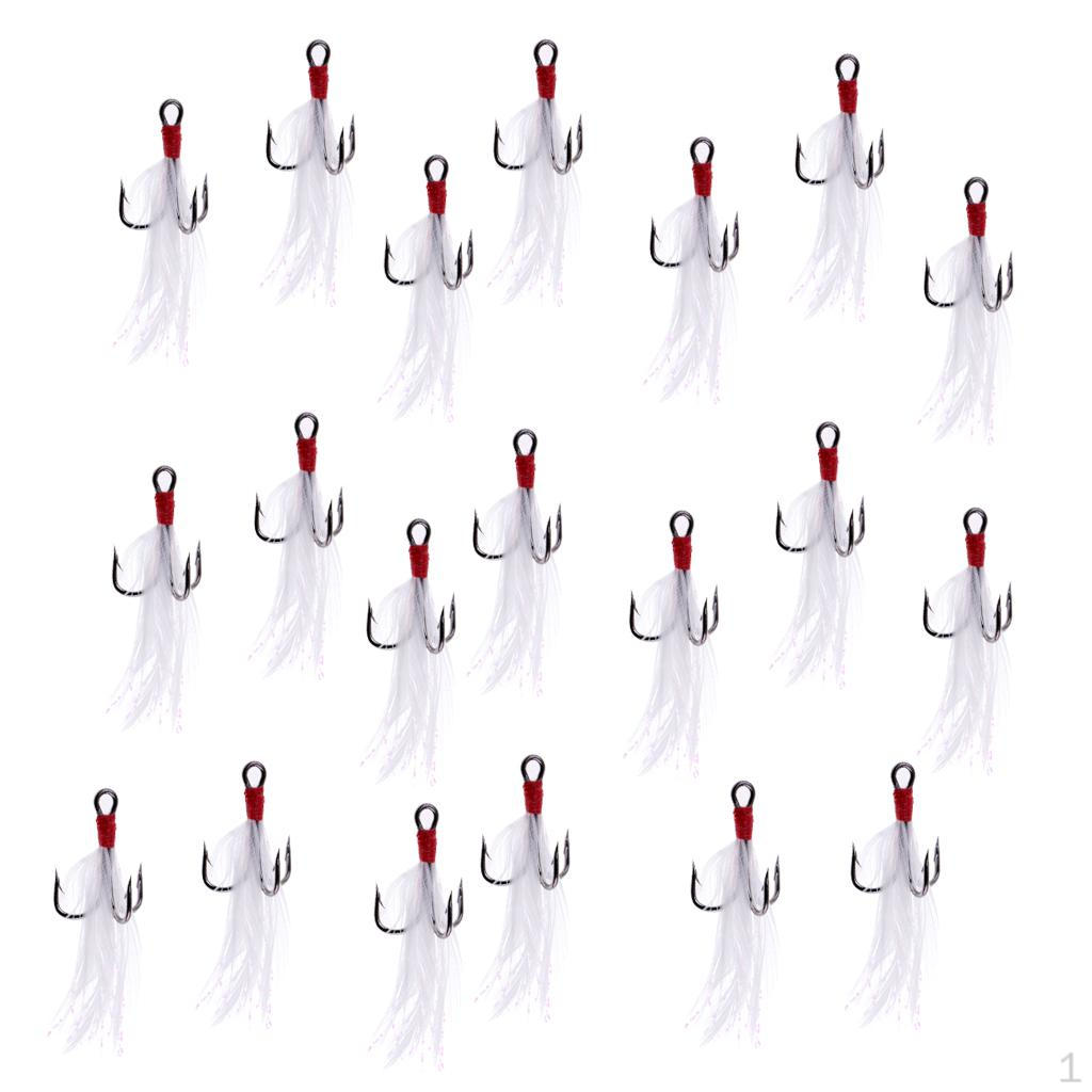 20 шт. Рыболовных крючков со светящимся пером Для изготовления 02