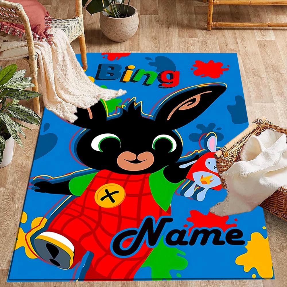 Bunny Friend Personalized Text Floor Mat Perfect for Balcony Hallway Decorate room Living Rooms Anti-slip Rug Anime Office Decor Best for Christmas