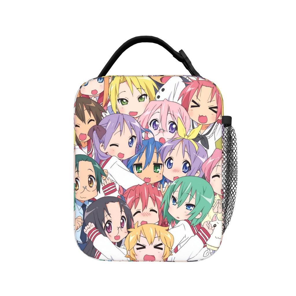 Anime Girls Lucky Star Insulated Lunch Bag Portable Izumi Konata Reusable Thermal Bag Lunch Box Tote Beach Picnic Men Women