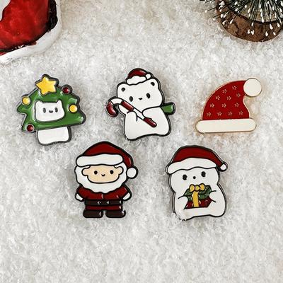 Christmas Brooch Autumn And Winter Cartoon Creative Badge Atmosphere Cute Christmas Snowman Series Metal Pin Jewelry