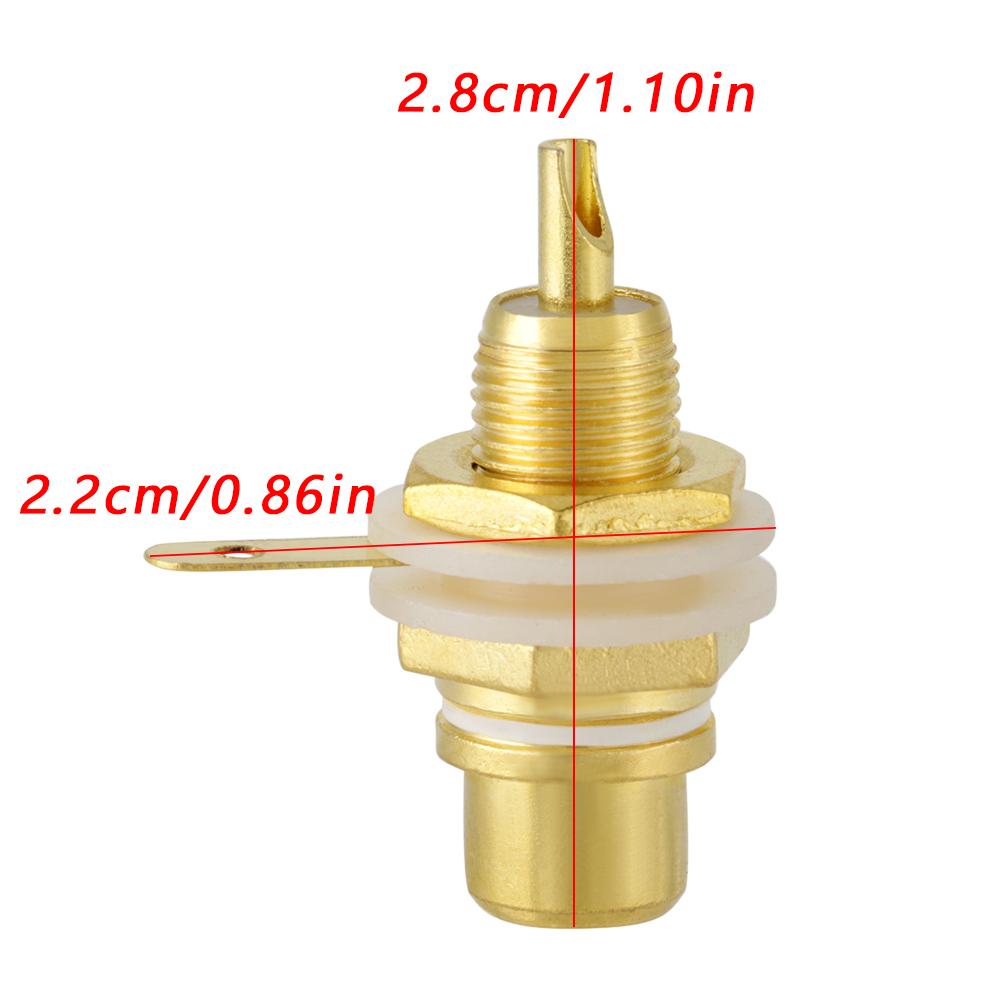 10pcs Gold Plated RCA Jack Terminal Female Socket HIFI Audio Connector (White)