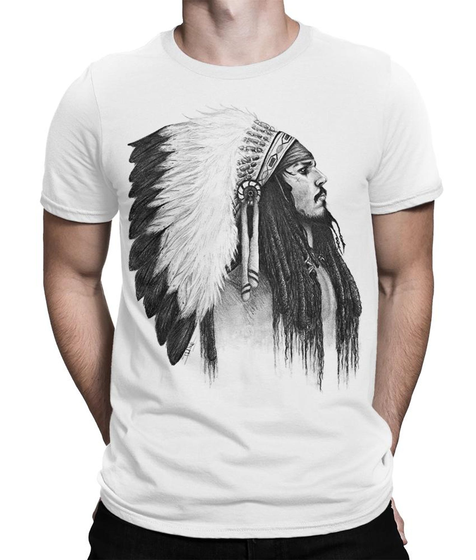 Johnny Depp Indian Art T-Shirt, Men s and Women s Sizes 2XL