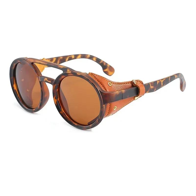 

Steampunk Sunglasses Men Round Night Vision Googles Vintage Punk Sun Glasses Brand Design Hiking Driving Shades Eyewear UV400