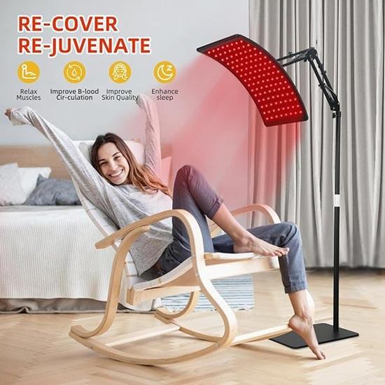 Red Light Therapy Lamp for Body, Infrared Light Therapy Decive with Stand Adjustable 660nm Red Light and 850nm