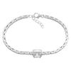 Silver Bracelet with Natural Topaz 1.692ct, Cubic Zirconia, Item Weight 7.99 G (2190899)