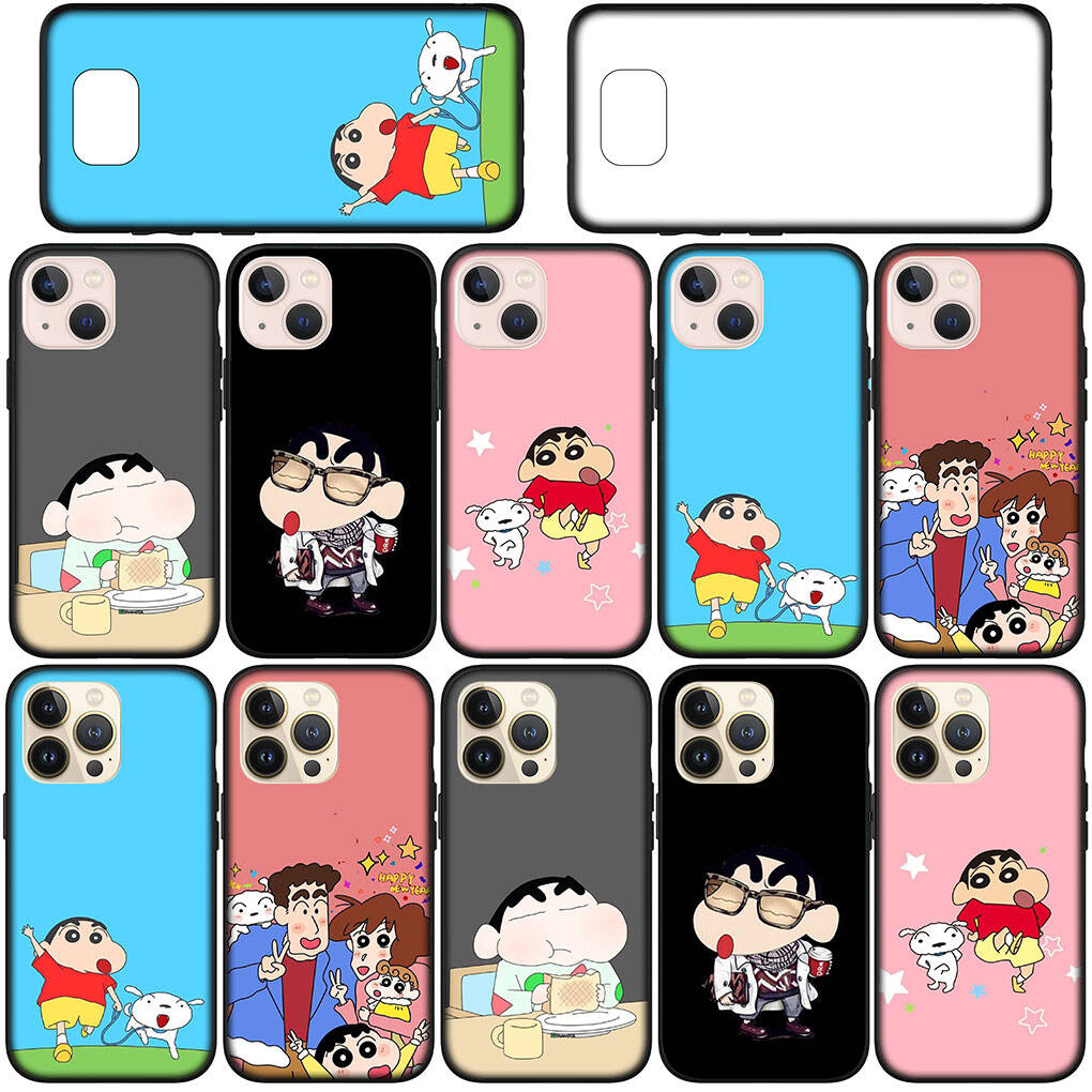 Cover for iPhone 17 16 15 Xiaomi Poco Redmi Note 14 13 12 Pro 16e Samsung Galaxy S25 S24 S23 OPPO Huawei Cartoon Crayon Shin Chan Shinchan Phone Case
