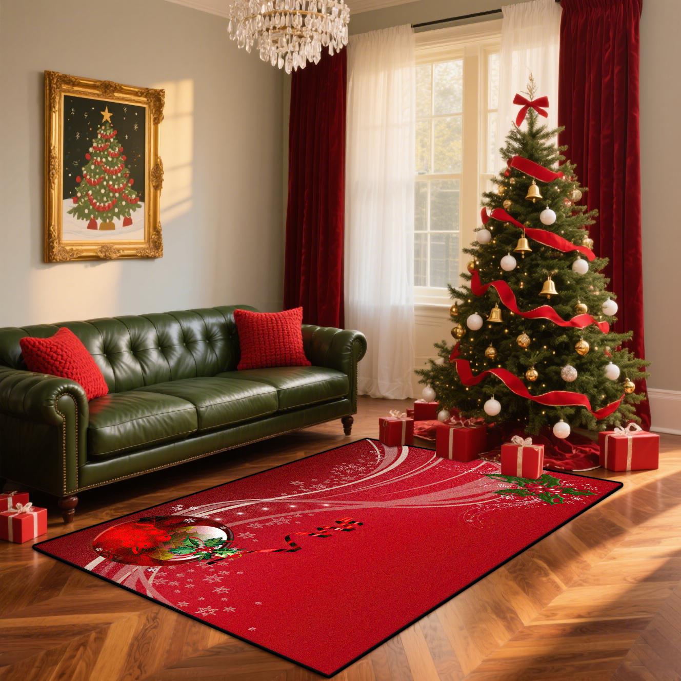 

American Christmas Non-slip Washable Rug for Living Room Bedroom Sofa Area Kids Bedside Mat Home Decor 60*90cm