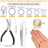 1200Pcs Jump Rings Kit With Lobster Clasps,Plier,Tweezer & Storage Box For DIY Necklace Bracelet Earring Jewelry Making Repair
