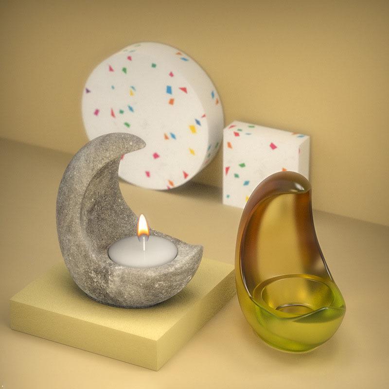 Poppy DIY Half-Moon Epoxy Resin Candle Holder Mold Ornament