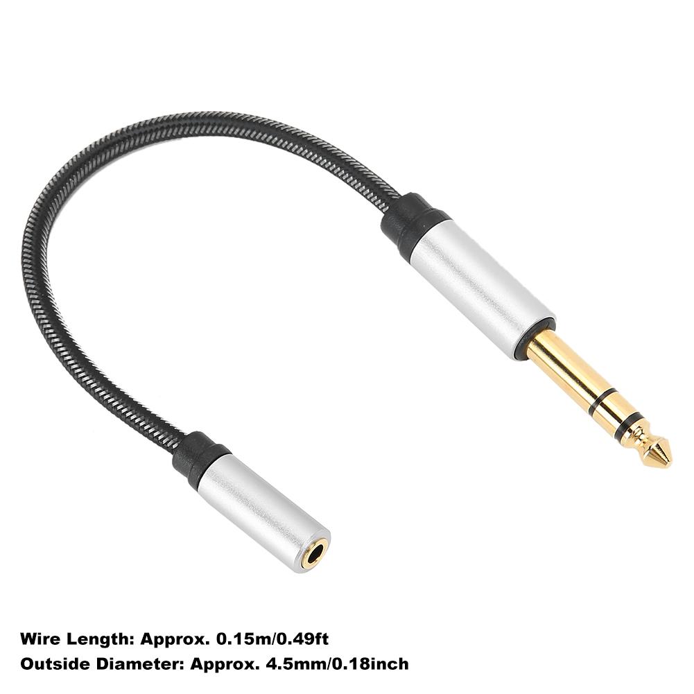6.5 Male to 3.5 Female Spring   Cable Aluminium Alloy  3.5mm Earphone Extension Cord
