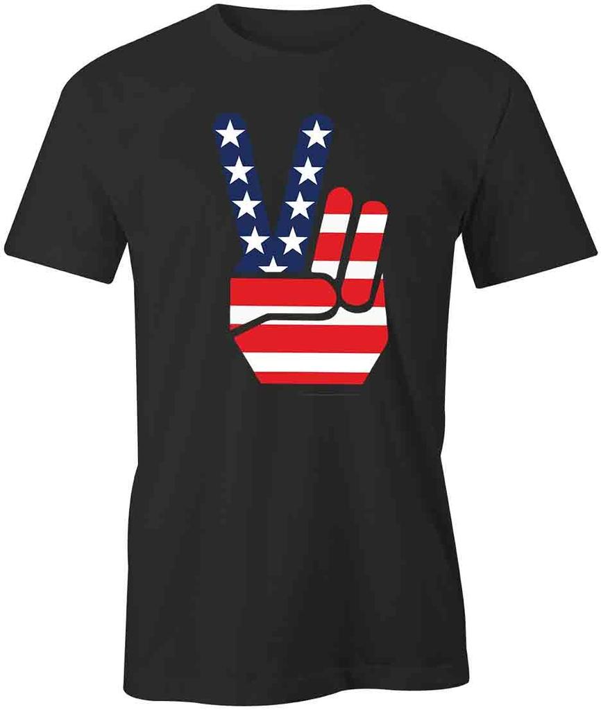 Peace and America TShirt Tee Short-Sleeved Cotton CLOTHING AMERICA S1BCA885