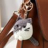 Cartoon Handwoven Cat Pendant Multi-color Knitted Animal Key Ring Bag Pendant Decor