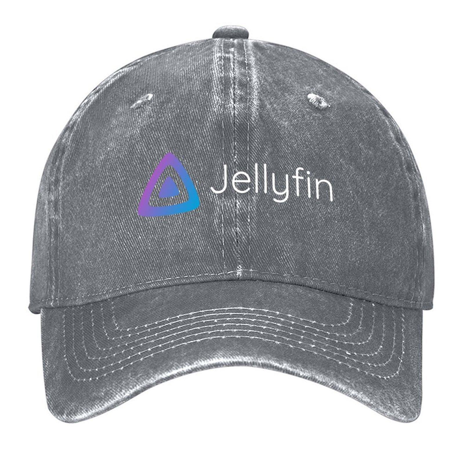Jellyfin Banner White Baseball Cap Anime Hat Trucker Cap Unique hats derby hat Boy Womens