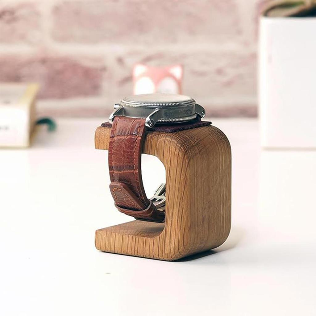 Single Watch Stand Wrist Watch Holder Single Showcase Display Tower Handcrafted Solid Wood Watch Display Stand