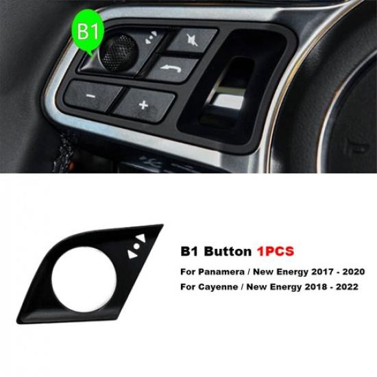 1x Matte Black Car Steering Wheel Switch Button Fix For Porsche Panamera 2017-20