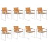 VidaXL Set of 8 Garden Chairs with Cushions, Patio Seats, Dining Chairs, Outdoor Patio Furniture, 3078527