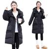 Brand Women's Mid-Length Slim Fit White Duck Down Jacket - Winter 2025 Style, Petite Size, Waist-Cinching, Thickened Coat