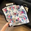 Silk scarf women's spring and autumn decoration versatile ins simple style striped square scarf streamer simulation silk fashion scarf scarf scarf