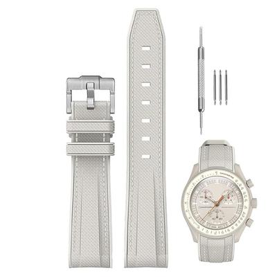 Sibehill 20mm Náhradný silikónový remienok na hodinky pre Omega a X, Swatch, MoonSwatch, Speedmaster.