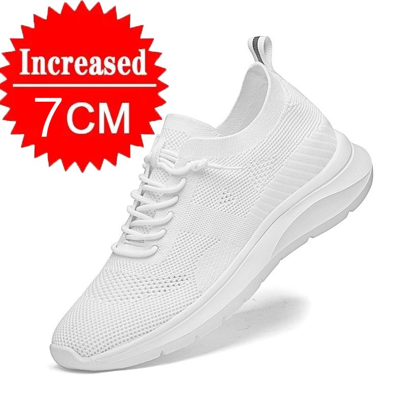 Unisex 5 7CM Height Increase Breathable Mesh Casual Shoes Lightweight Comfortable Elevator Sneakers for Men Women Walking Shoes