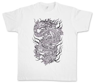 CHINESISCHES TATTOO DRACHE III T-SHIRT - Asien China Oldschool Rockabilly