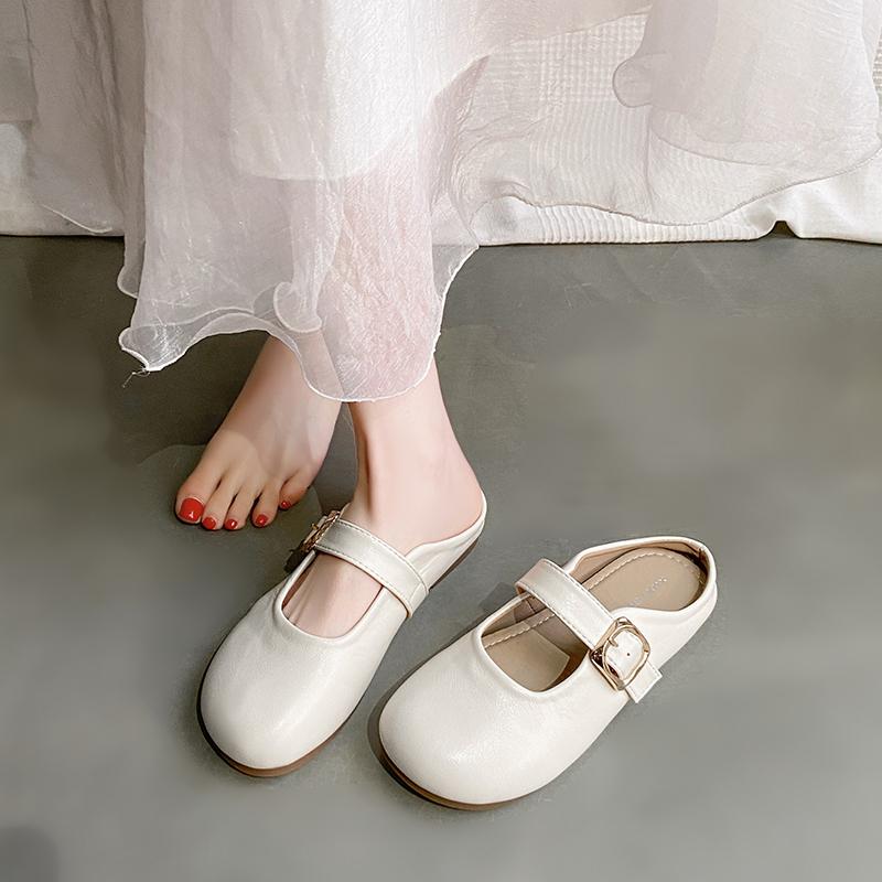 Fashion 2025 New Female Shoes Slippers Soft Luxury Slides Cover Toe Comfort Designer Flat Fashion Flat Shoes Female Slippers Soft Shoes