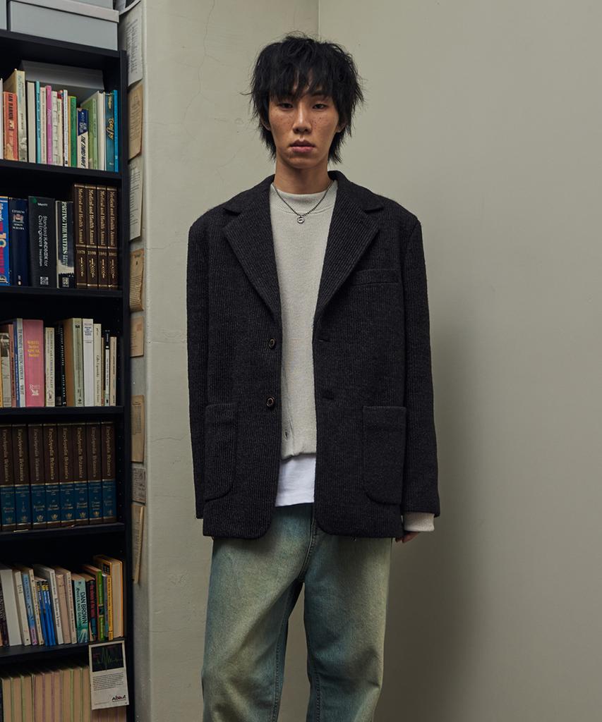 Eyeunderstand Knit Single Jacket (Brown)