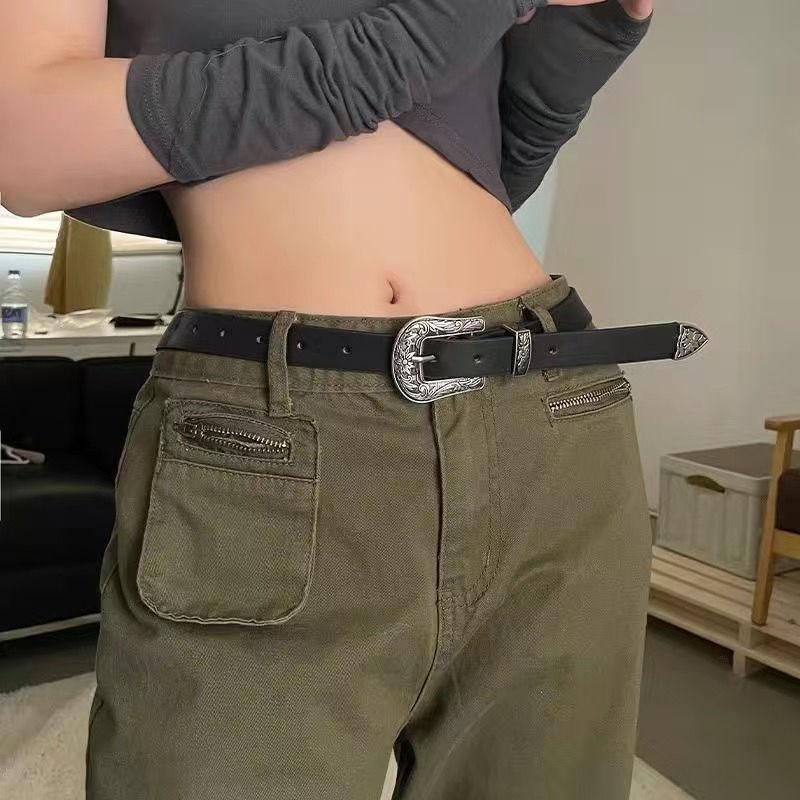 Star Black Trendy Womens Belt Elegant Pu Design Perfect For Outfits Summer