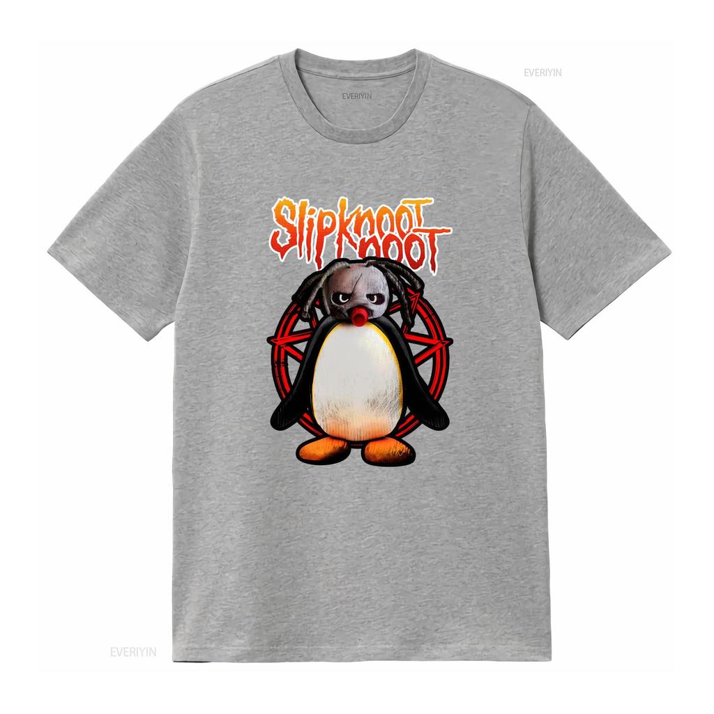 Slipknoot Noot Pingu Mens T Shirt Novelty Round Collar with Design vintage Washed fashion Casual designer clothes streetwear