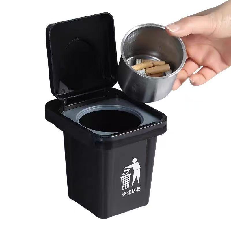 Wall-Mounted Bathroom Ashtray with Lid - Universal, Fly-Ash Prevention Design