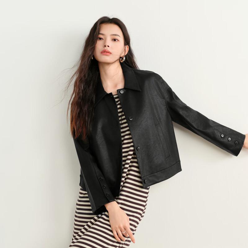 

Elva Island Women s Faux Leather Biker Jacket M