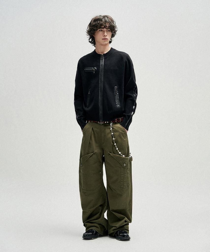 NOT4NERD Flap Pocket Curved Cotton Pants - Khaki