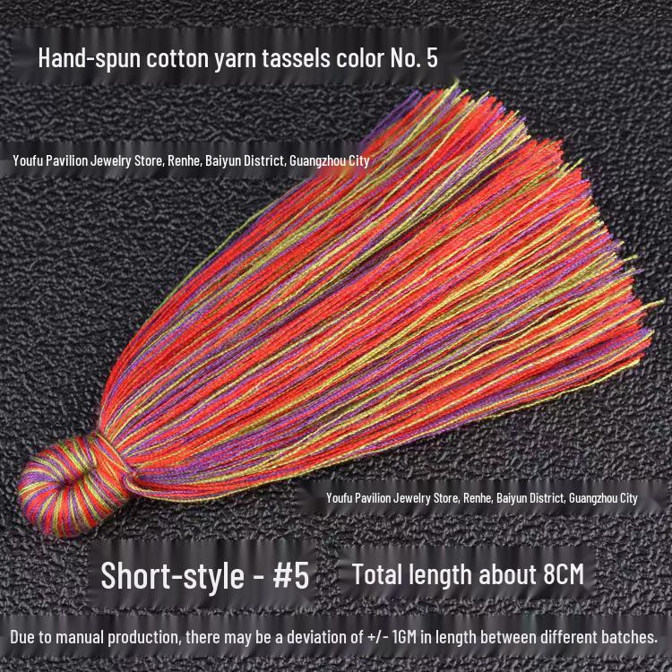 Hand-Knotted Vajra Knot Tassel: Colorful Cotton Thread Tibetan Bead Bracelet Cord